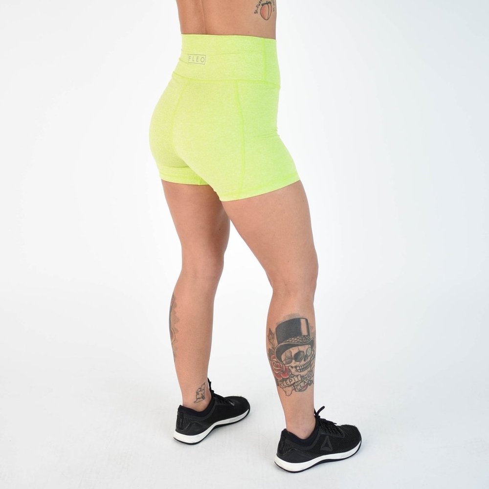 FLEO  High Rise Short - Neon Lime NWOT